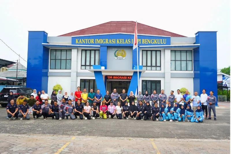 Imigrasi Bengkulu Gelar Senam Bersama dan Skrining Kesehatan Jasmani