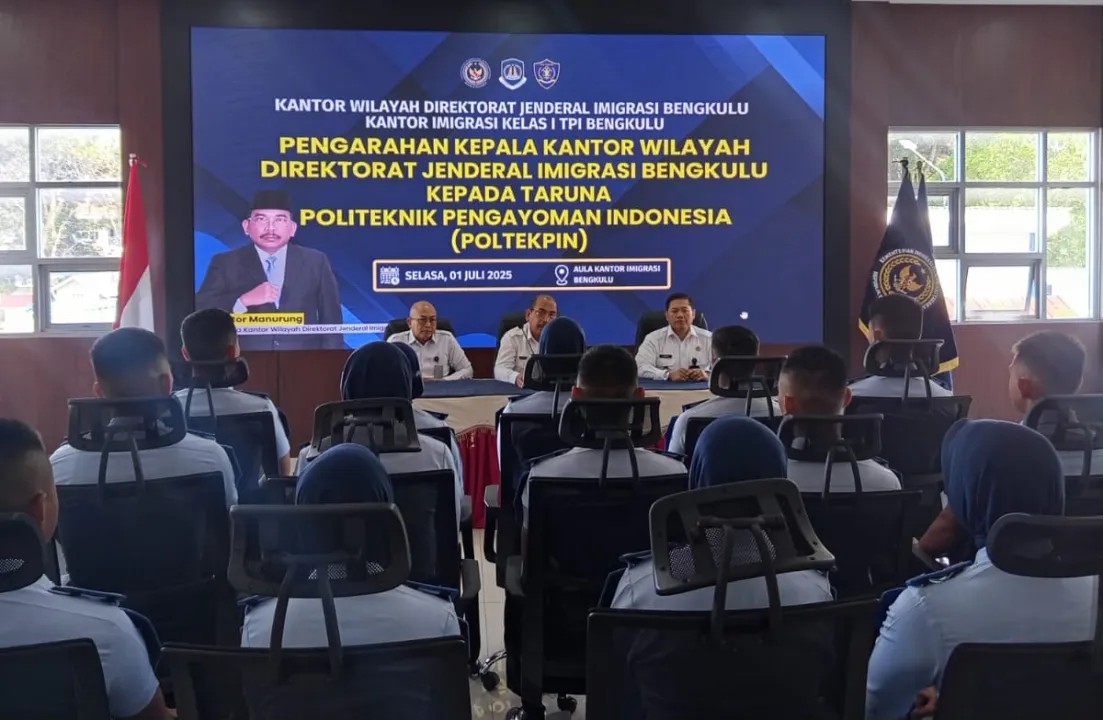 Taruna Poltekpin dapat Pengarahan dari Ditjen Imigrasi Bengkulu