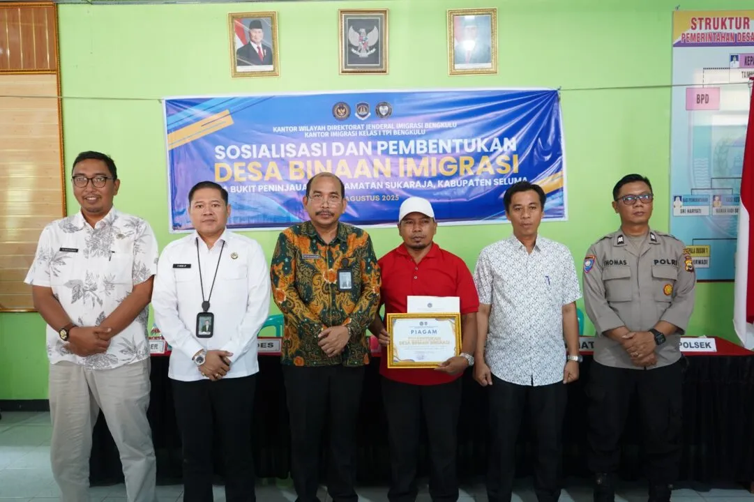 Imigrasi Bengkulu Sosialisasi Pencegahan TPPO, TPPM dan Resmikan Desa Binaan di Seluma
