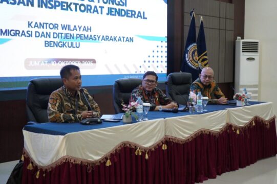 Kantor Imigrasi Bengkulu Terima Penguatan Tugas dan Fungsi oleh Inspektorat Jenderal Kemenimipas