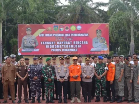 Polres Mukomuko Gelar Apel Kesiapsiagaan Tanggap Darurat Bencana Hidrometeorologi