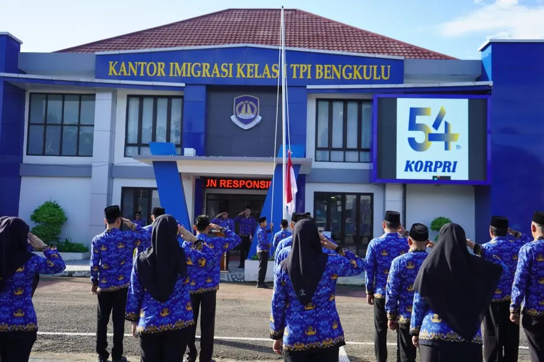 Imigrasi Bengkulu Gelar Upacara HUT KORPRI ke 54 : “Bersatu, Berdaulat, Mewujudkan Indonesia Maju”