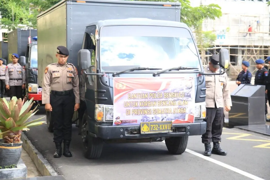 Polda Bengkulu Lepas Bantuan Kemanusiaan untuk Tiga Provinsi Terdampak Bencana
