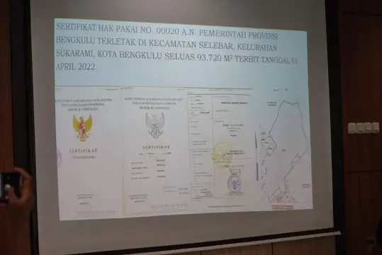 Denah lokasi lahan pembangunan Sekolah Rakyat di Bengkulu. MC