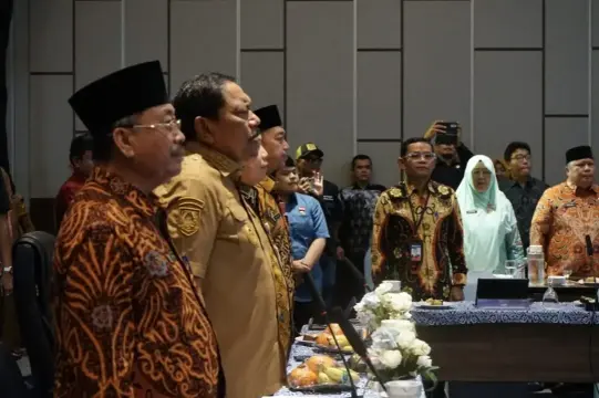 High Level Meeting Tim Percepatan dan Perluasan Digitalisasi Daerah (TP2DD) se-Provinsi Bengkulu yang digelar Selasa (10/2).