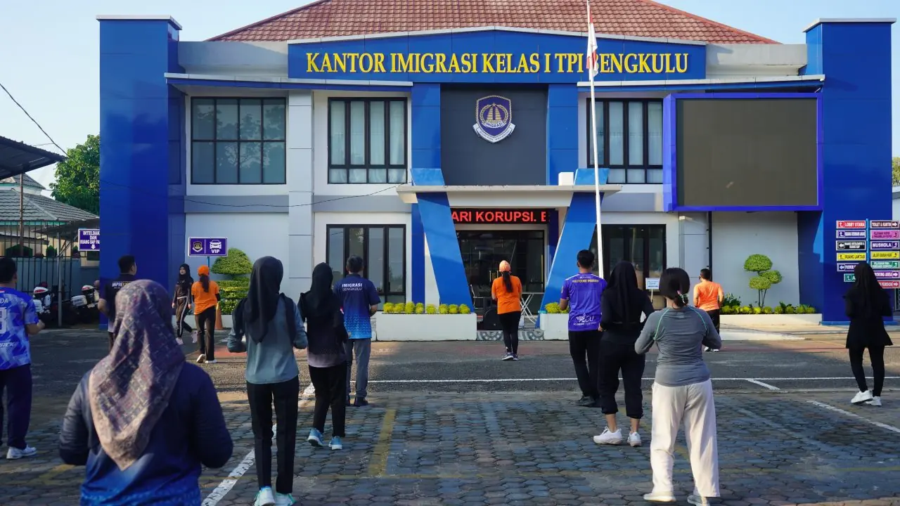 Imigrasi Bengkulu Gelar Senam Pagi Bersama, Wujudkan Budaya Hidup Sehat dan Kebersamaan