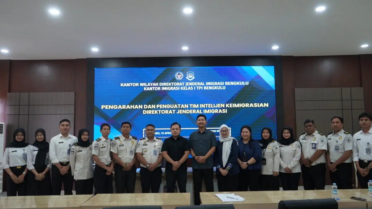 Kantor Imigrasi Bengkulu Ikuti Monitoring dan Evaluasi dari Tim Intelijen Keimigrasian Direktorat Jenderal Imigrasi