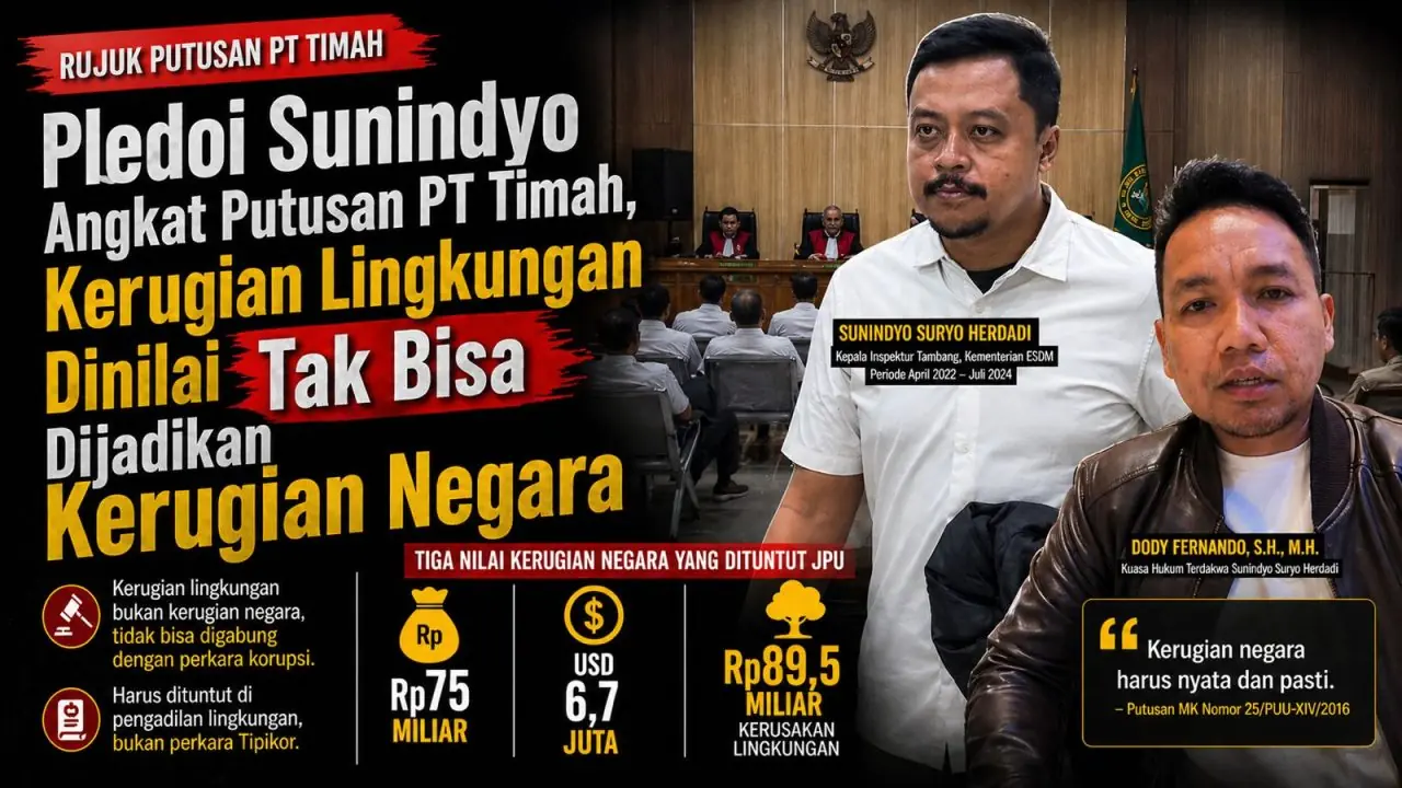 Pledoi Sunindyo Angkat Putusan PT Timah, Kerugian Lingkungan Dinilai Tak Bisa Dijadikan Kerugian Negara