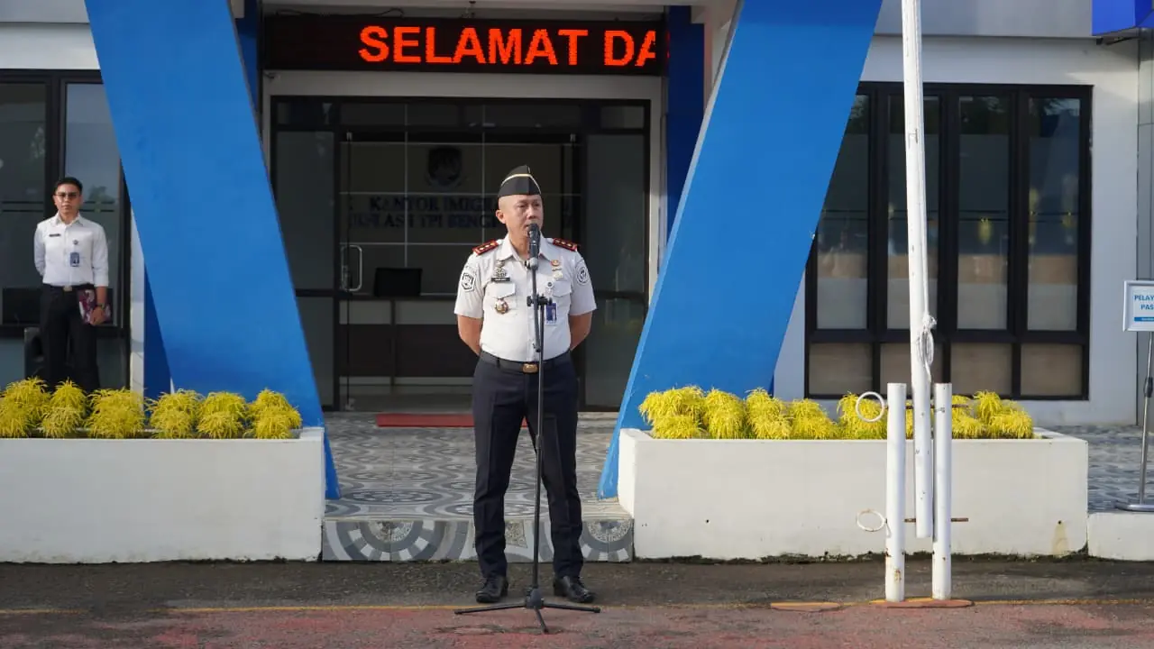 Apel Pagi Awali Pekan, Imigrasi Bengkulu Tekankan Disiplin dan Integritas
