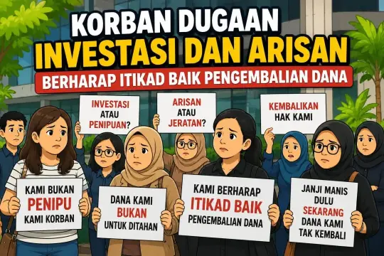 Korban Dugaan Investasi dan Arisan Berharap Itikad Baik Pengembalian Dana
