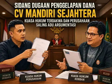 Sidang Dugaan Penggelapan Dana CV Mandiri Sejahtera, Kuasa Hukum Terdakwa dan Perusahaan Saling Adu Argumentasi