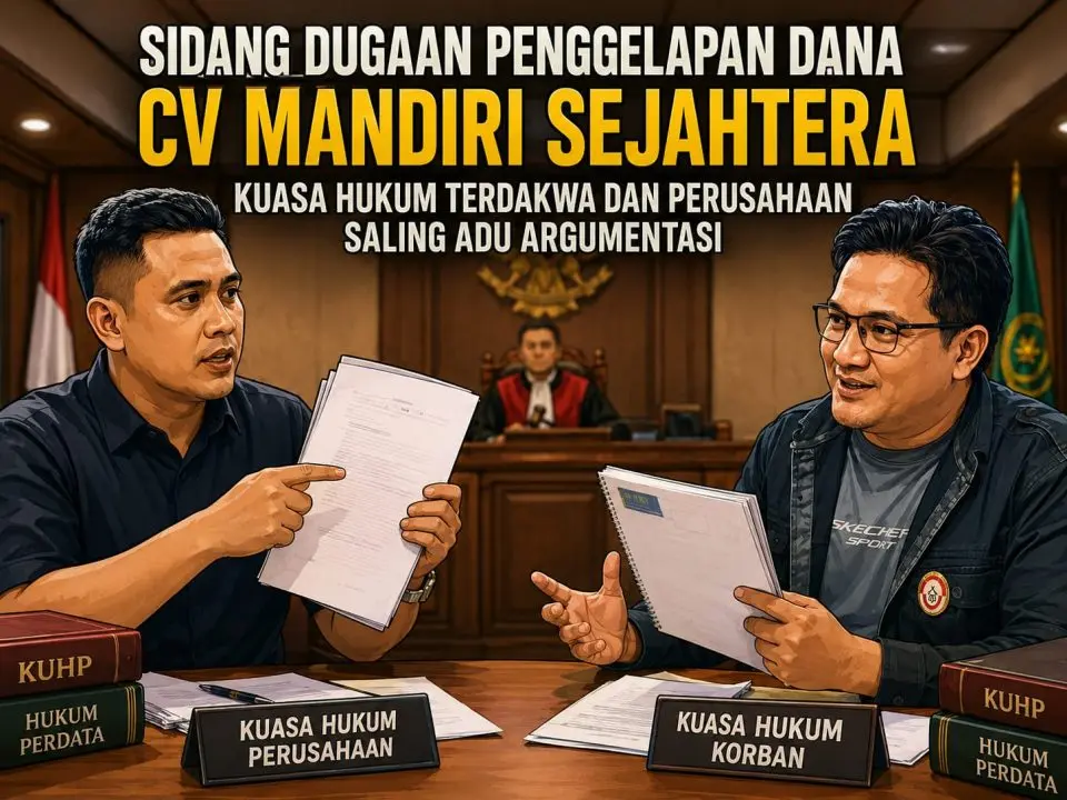 Sidang Dugaan Penggelapan Dana CV Mandiri Sejahtera, Kuasa Hukum Terdakwa dan Perusahaan Saling Adu Argumentasi