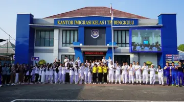 Jaga Kebugaran dan Kekompakan, Imigrasi Bengkulu Gelar Senam Pagi