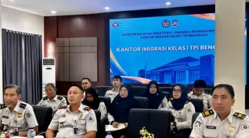 Kakanim Bengkulu dan Jajaran Ikuti Rapat Analisis dan Evaluasi Kinerja Semester I Tahun 2026 Secara Virtual