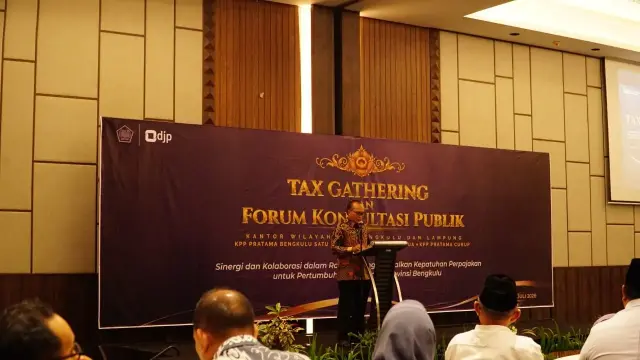 Tax Gathering dan Forum Konsultasi Publik Tahun 2026 di Bengkulu, Rabu (29/7).