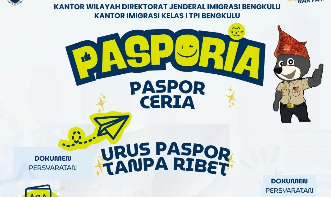 Pasporia Kembali Hadir, Kantor Imigrasi Bengkulu Buka Layanan Paspor di Akhir Pekan