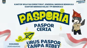 Kembali Gelar PASPORIA, Kanim Kelas I TPI Bengkulu Hadirkan Layanan Paspor di Akhir Pekan