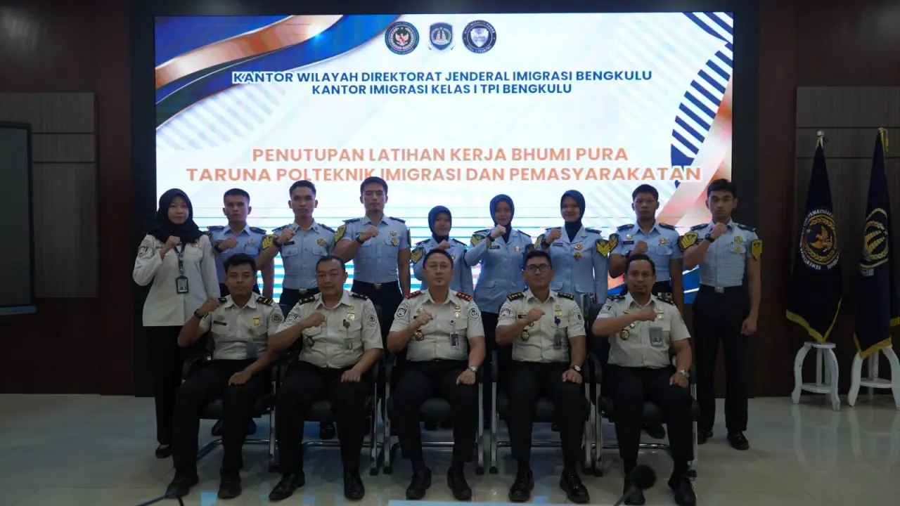 Penutupan Latihan Kerja Bhumi Pura Taruna Politeknik Imigrasi dan Ilmu Pemasyarakatan di Kantor Imigrasi Bengkulu