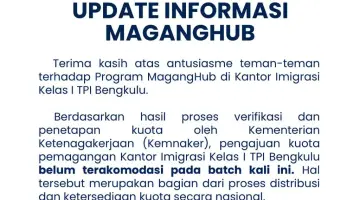 Imigrasi Bengkulu Sampaikan Pembaruan Program MagangHub, Kuota Belum Terakomodasi