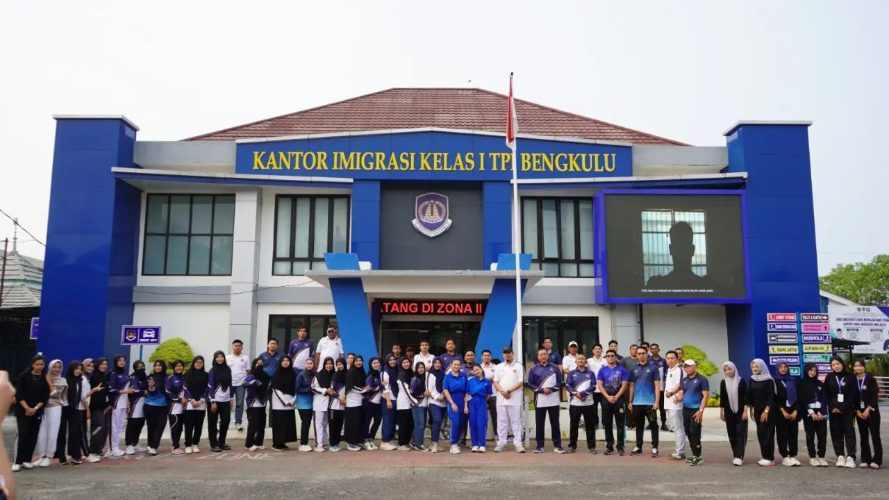 Jaga Kebugaran dan Kekompakan, Kanim Bengkulu Gelar Senam Pagi Bersama