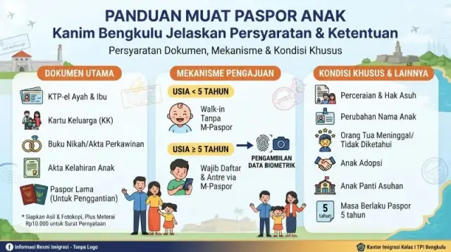 Mau Buat Paspor Anak? Kanim Bengkulu Jelaskan Persyaratan dan Ketentuan yang Perlu Diketahui