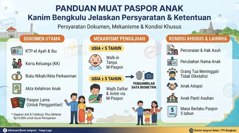 Mau Buat Paspor Anak? Kanim Bengkulu Jelaskan Persyaratan dan Ketentuan yang Perlu Diketahui