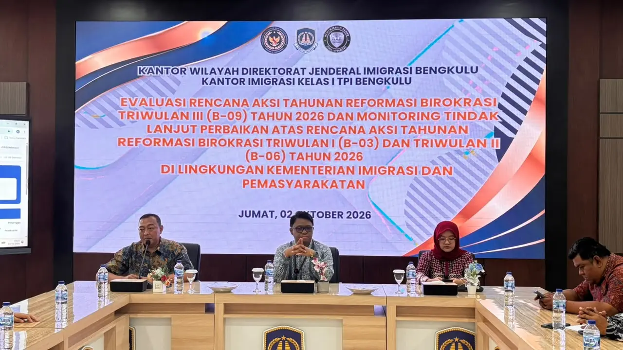 Akselerasi Reformasi Birokrasi, Itjen Kemenimipas Laksanakan Evaluasi dan Monitoring On-Site di Kanim Bengkulu