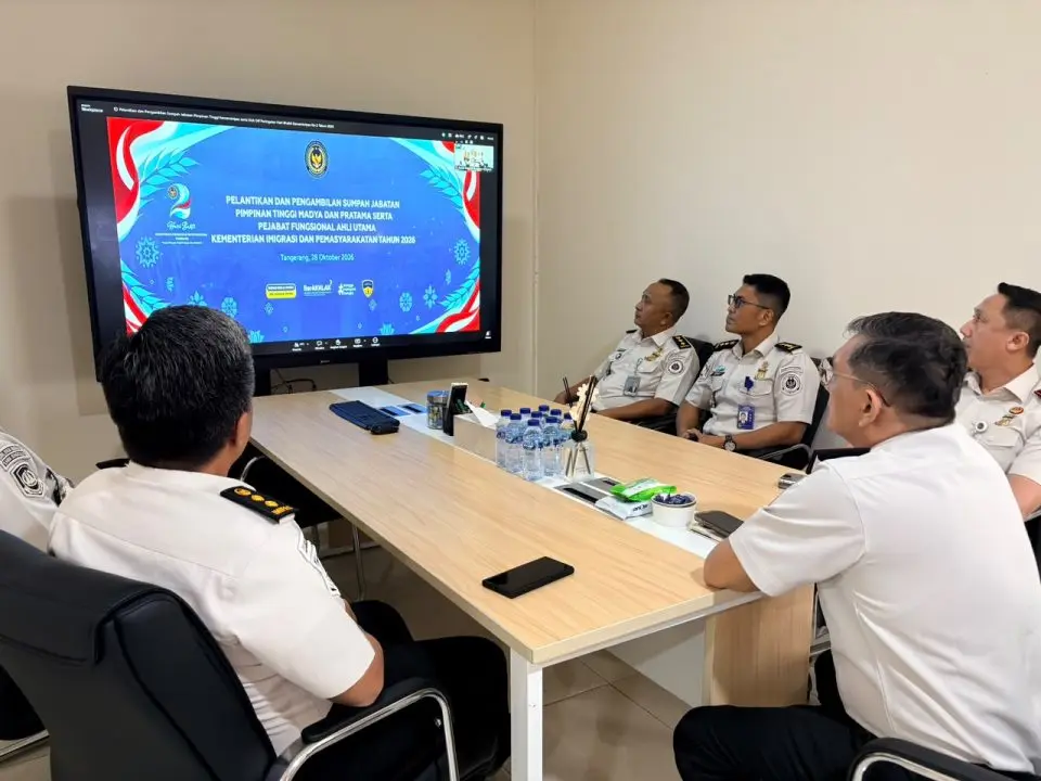 Kanim Bengkulu Ikuti Pelantikan Pimpinan Tinggi Kemenimipas dan Kick Off Hari Bakti Kemenimipas Ke-2 Tahun 2026