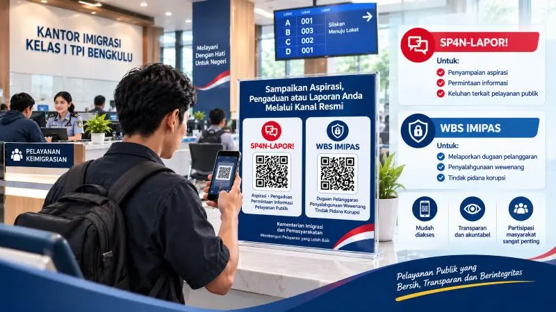 Perkuat Transparansi Pelayanan, Kanim Bengkulu Terapkan QR Code Kanal Pengaduan Terintegrasi Kemenimipas