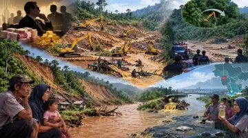 Begitu petugas sampai di lokasi, tempat yang tadinya ramai oleh deru puluhan ekskavator mendadak berubah sepi melompong. Petugas biasanya cuma menemukan kotak penyaring emas dan sisa sampah tanpa ada satu pun alat berat atau pelaku di sana. Ilustrasi.AI